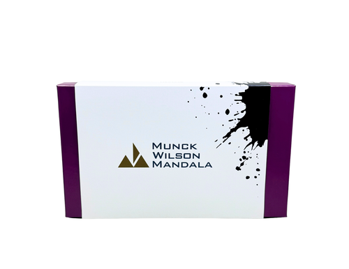Product packaging with 'Munck Wilson Mandala' branding on a white background