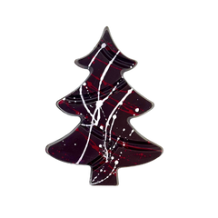 Decorative Christmas tree ornament with a marbled design on a transparent background