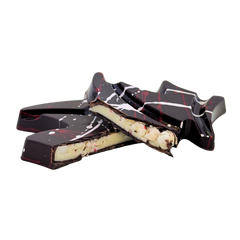 Chocolate bar with a white filling on a transparent background
